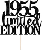 Limited EDITION 1955 cake topper 71th birthday happy birthday cake topper men and women cheer 71 years old handmade black glitter cake decoration (1955)