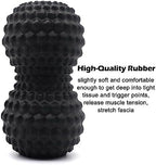 KITWILD Peanut Massage Ball, Double Lacrosse Massage Roller Ball for Deep Tissue Muscle Massage, Physical Therapy, Myofascial Release, Muscle Knots, and Yoga Therapy (Black)