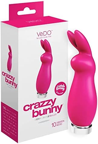 VeDO Crazzy Bunny Vibrator Bullet, Rechargeable Clitoral Adult Sex Toy, Clitoris Stimulator Vibe for Women (Pink)