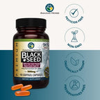 Amazing Herbs Premium Black Seed Oil Capsules - Gluten Free, Non GMO, Cold Pressed Nigella Sativa Aids in Digestive Health, Immune Support- 90 Count, (Pack of 1)