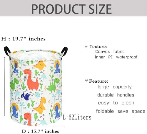 KUNRO Round Laundry Gift Basket Storage Hamper, Clothes Storage Organizer Bins, Shelf Basket with Handles for Room Decor