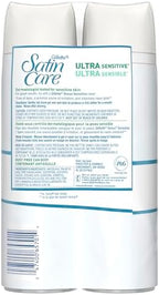 Gillette Satin Care Ultra Sensitive Shave Gel for Women, Pack of 2, 7oz Each, Frangrance Free