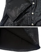 SEAUR Men's Shiny Patent Leather Jacket Casual Slim Fit Leather Muscle Tank Top T-Shirts Nightclub Party Clubwear