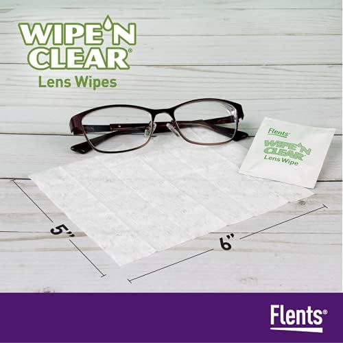 Flents Glasses Cleaner Wipes, 75 Count, Eyeglass Cleaning Wipes, Pre-Moistened, Individually Wrapped, Smudge & Streak-Free Lens Wipes for Glasses & Sunglasses, Safe for AR Coated Lenses