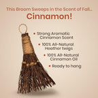 Cinnamon Broom - Cinnamon Scented 6in (3 Pack) Mini Broomsticks - Decorative Broom for Door Protection