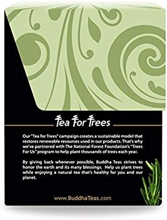 Buddha Teas - Organic Rosemary Tea - Herbal Tea - Stimulating & System Regulating - With Antioxidants & Minerals - Clean Ingredients - Caffeine Free - OU Kosher - 18 Tea Bags (Pack of 1)