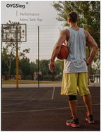 OYGSieg 6 Pack Men's Quick Dry Workout Tank Tops Breathable Gym Sleeveless Muscle Shirts for Active Men