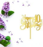 Happy 40th birthday Cake Topper Acrylic Gold birthday party cake decorations hello 40th years old, 40th Anniversary Party Cake Decorations