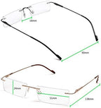 Success Eyewear Reading Glasses 2 Pair Rimless Ultra Lightweight Readers for Men and Women