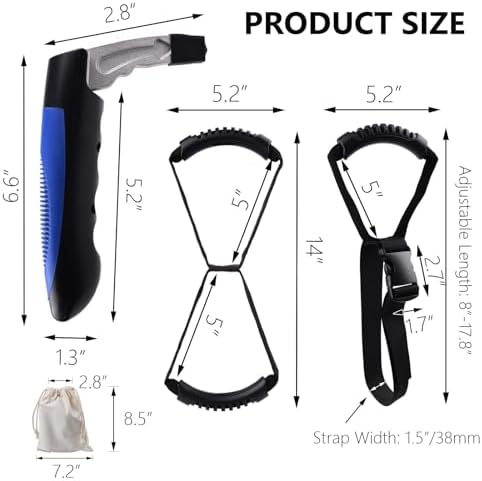 3PC Mobility Standalone Kit: Car Door Assist Handle/Standing Assist Grip Handle/Adjustable Standing Aid Safety Handle Apply to Elderly and Handicapped, Child, Pregnant Woman, Injured