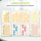 FYY Daily Pill Organizer,7 Compartments Portable Case [Folding Design] Travel Pill Box for Purse Pocket to Hold Vitamins,Cod Liver Oil,Supplements and Medication-White