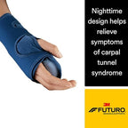 Futuro Night Wrist Sleep Support Brace, Adjustable Nighttime Splint for Carpal Tunnel Relief, Cushioned Beads and Removable Stabilizer, Fits Left or Right Hand (2-Pack)