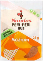 Nando's PERi-PERi Medium Dry Rub - BBQ Seasoning Instant Flavor with a Blend of Garlic, Herbs and Spices with PERi-Peri 25g (6PK)