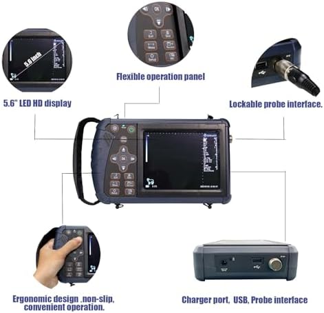 DAWEI S1 Vet Ultrasound Machine for Pregnancy Veterinary Ultrasound Scanner with 7.5Mhz Rectal Probe for Animals Cattle,Horse,Pig,Goat
