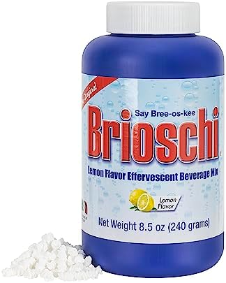 Brioschi Italian Lemon Flavored Effervescent Heartburn, Upset Stomach, Acid Indigestion, 8.5 oz bottle