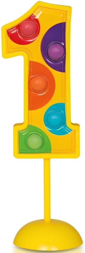 Multicolor Flashing Number 1 Cake Topper (11cm) 1 Piece - Perfect for First Birthday Celebrations and Milestone Events