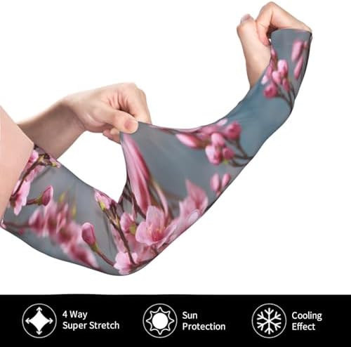Cherry Blossom Print Cooling Sleeves Cooling Sleeves â€“ Ice Silk Arm Covers For Men And Women