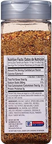 McCormick Culinary Mediterranean Spiced Sea Salt, 13 oz - One 13 Ounce Container of Mediterranean Spiced Sea Salt With Garlic, Basil, and Oregano Perfect for Soups, Salads, and More