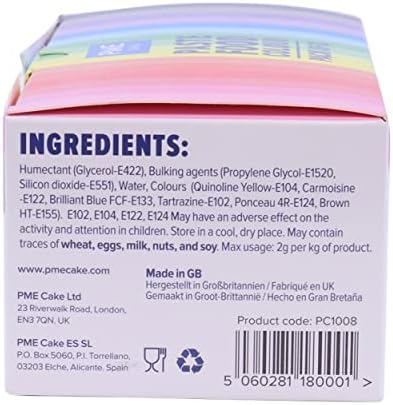 PME Sugarcraft Paste Colour Set - 8 Piece Set