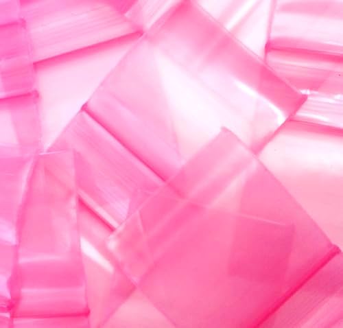 200-2" x 2" 2020 Small Zipper Lock Baggies Craft Resealable Plastic Baggy 2 Mil Zipper Poly Bags (Pink)