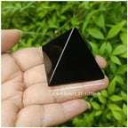1pc 3.5-4.5cm Crystal Pyramid, Black Obsidian Pyramid, Home Living Decor, Crystal Decor