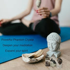 1PC Ghost Crystal Tower Healing Crystal Wand Phantom Quartz Point Garden Quartz Obelisk with Lodalite Natural Stone for Reiki Healing Spiritual Meditation Home Decor Crystal Collection