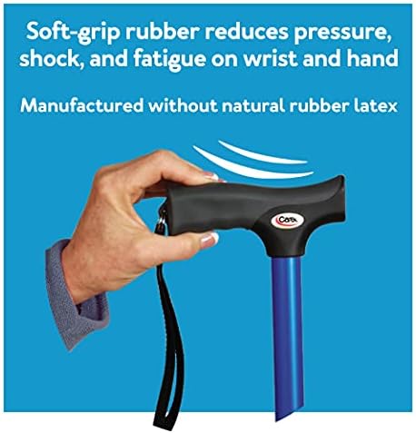Carex Soft Grip Walking Cane - Height Adjustable Cane With Wrist Strap - Latex Free Soft Cushion Handle, Pink
