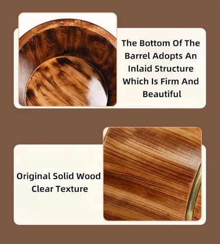 Natural Wooden Footbath Bucket, Pedicure Basin Thicken Foot Bath Barrels Soaking Tub Middle-Aged and Elderly Health Care Gift Women's, for Women