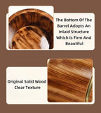 Natural Wooden Footbath Bucket, Pedicure Basin Thicken Foot Bath Barrels Soaking Tub Middle-Aged and Elderly Health Care Gift Women's, for Women