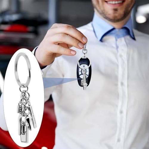 12Pcs Dental Keychain Alloy Dentist Keyring Toothbrush Toothpaste Dental Floss Charm Keychains for Women Men Gift or Graduation Gifts