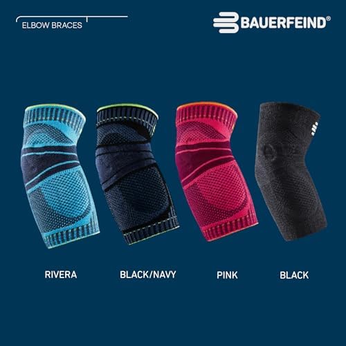 Bauerfeind Sports Elbow Support - Elbow Brace for Pain Relief and Support - Pads for Enhanced Comfort - Targeted Compression - Lightweight & Durable - Rivera, XX-Large