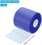 PATIKIL Foam Pre Wrap Athletic Tape 2.75 Inch x 30 Yards, 4 Rolls Non-Adhesive Prewrap Headbands for Hair Soccer Sport Wrists Elbows Knees Ankles, Dark Blue