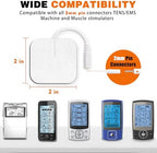 SM Electrodes 24PCS TENS Unit Replacement Pads 2X2, Latex Free Electrodes Use 2mm Pin Connector Lead Wires Compatible with AUVON TENS,TENS 7000,Etekcity,Nicwell Care Tens, TENS Machine
