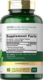 Carlyle Gymnema Sylvestre Capsules | 200 Count | Non-GMO and Gluten Free Supplement