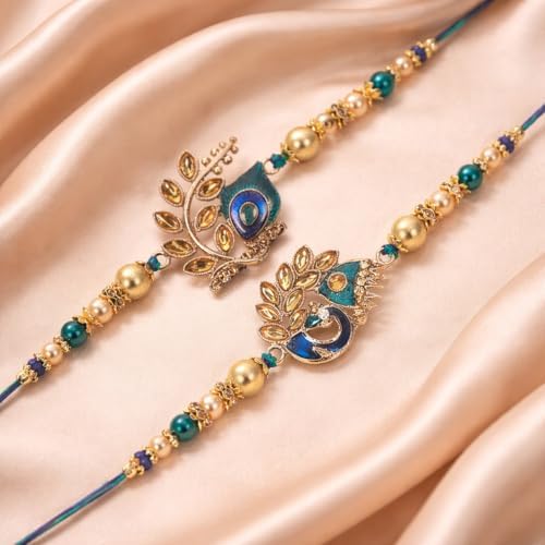 Riddhika Ventures Brother Rakhi with Greeting Card | Rakhi Thread | Rakhi Gifts for Brother, Sister, Bhaiya, Bhabhi for Indian Rakhi Raksha Bandhan Festival (Set of 2) (K2K3)