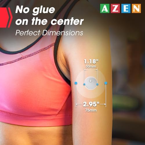 AZEN 60 Pack Freestyle Sensor Covers for Libre 3, Waterproof Adhesive Patches, Waterproof Adhesive Transparent Tape