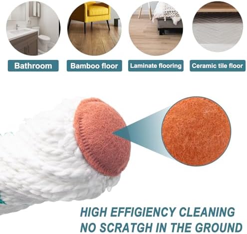 KeFanta Self-Wringing Twist Mops for Floor Cleaning, Microfiber Floor mop with 57 " Long Handle, Cotton Wet Mop for Hardwood Tile Kitchen Bathroom Patio Garage Commercial Household