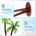 20 Pcs Model Palm Trees Miniature Coconut Plastic Scenery Tree Diorama Artificial Rainforest Landscape Mini Plant Train Railroad Building Decoration DIY Cake Topper