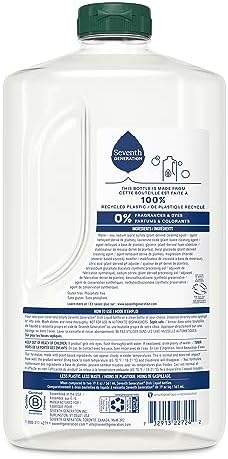 Seventh Generation Dish Soap Refill, Free & Clear, 50 fl oz, 3 Pack, Plant-Based Dishwashing Liquid for Grease & Tough Food Messes, For Sensitive Skin