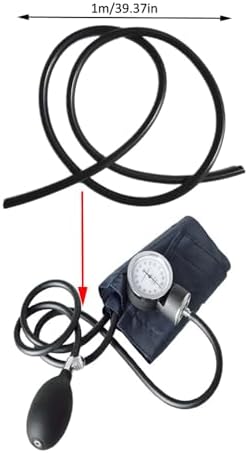 2 Pack Manual Blood Pressure Air Hose Replacement 3FT Rubber Tube Air Tubing for Aneroid Sphygmomanometer Professional Blood Pressure Monitor Cuff Set Adult Arm