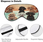 Poodles Dogs Sleep Mask for Women Men Soft Breathable Sleep Eye Mask Soft Eye Cover Light Blocking Sleeping Masks Adjustable Blindfold for Travel Home Office Naps & Gifts
