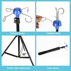 Portable Collapsible IV Pole Stand, Aluminum Alloy, 4 Hook 3 Leg, Adjustable Height ，for Hospitals, Clinics, Wheelchairs and Beds