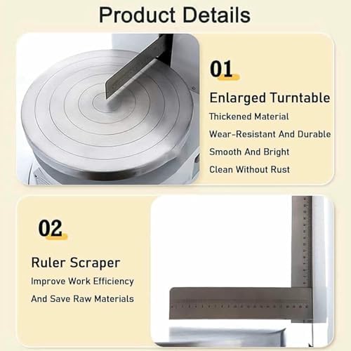 Cake Cream Spreading Coating Filling Machine | 36cm Round Cake Bread Cream Decoration Spreader and Smoothing Machine | Baking Birthday Cake Tools
