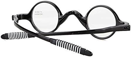 Agstum TR90 Small round eyeglasses retro Reading Glasses Readers 32-30-135 (+2.50, Shiny black)