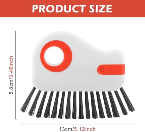 2Pcs 2 in 1 Groove Cleaning Brush, Window Track Cleaning Tools with Hidden Scraper, Multifunctional Hard Bristle Grip Brush for Sliding Door Track, Window Sill