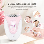 Epilator, Epilators Hair Removal for Women - 2-Speed Epilator with 36 Tweezers & Massage Pad, Rechargeable LED Hair Removal Device for Face/Bikini/Arms/Legs/