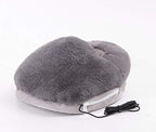 JULAN Heated Feet Warmer USB Rechargeable Cushion Plush Foot Heater Electric Heating Pad Winter Office Heating Shoes Insole Heater Sleep Heat Therapy Heated Massage Foot Warmer Slippers (Gray)