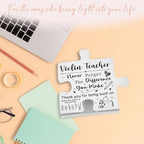 Violin Teacher Gift Appreciation Desk Decor Sign, Thank You Gift for String Instructors and Music Coaches, Puzzle Recognition Plaque for Recitals, Graduation, or Teacher Appreciation Week EDD31