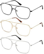 AMOMOMA Retro Reading Glasses for Women Men Aviator Square Blue Light Computer Womens Reader 1.50 2.00 AM6076