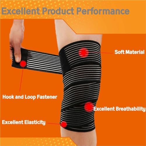 Adjustable Elastic Knee Wrap Compression Bandage Brace Support for Women and Man (1, XXX-Large)